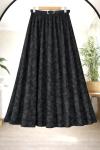 Kemerli çiçek işlemeli astarlı Tül etek Siyah BK9543