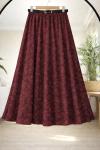 Kemerli çiçek işlemeli astarlı Tül etek Bordo BK9543