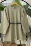 Kemerli salaş scuba tunik Yeşil  BK9524