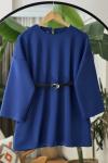Kemerli salaş scuba tunik Lacivert BK9524