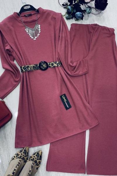 Kemerli Selanık Kumaş Takım gül ums786