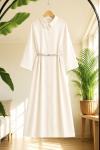 Kemerli tam boy Tunik kap bej BK9579