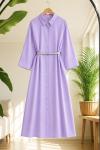 Kemerli tam boy Tunik kap Lila BK9579