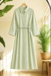Kemerli tam boy Tunik Kap Yeşil  BK9579