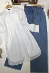 Keten Kumaş Gömlek Tunik Beyaz PNK 616