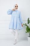 Keten Kumaş Tunik Mavi PNK970