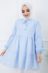 Keten Kumaş Tunik Mavi PNK970