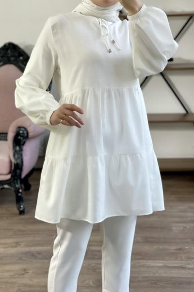 Keten Kumaş Tunik beyaz PNK970