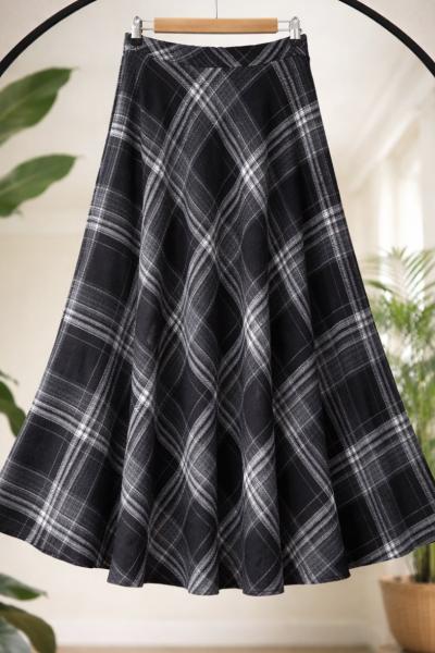 Kiloş ekose Etek Siyah SLT8049