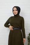 Kiloş Triko Elbise Yeşil HBS849