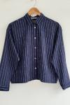 Kısa  çizgili gömlek  Lacivert DST30256