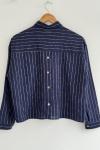 Kısa  çizgili gömlek  Lacivert DST30256