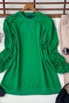 Kol ayarlanabilir büzgülü   Tunik yeşil  ADS3026