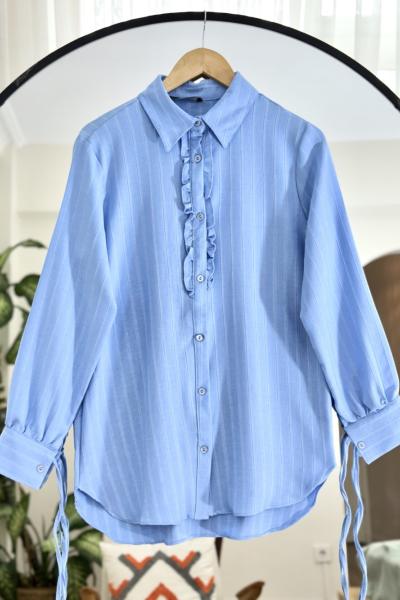 Kol bağcıklı önü fırfırlı tunik Bebemavi NEW6043