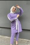Kol Beyaz Şeritli Takım Lila TCN 654