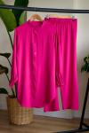 Kol büzgülü ayrobin takım fuşya  SLT3094