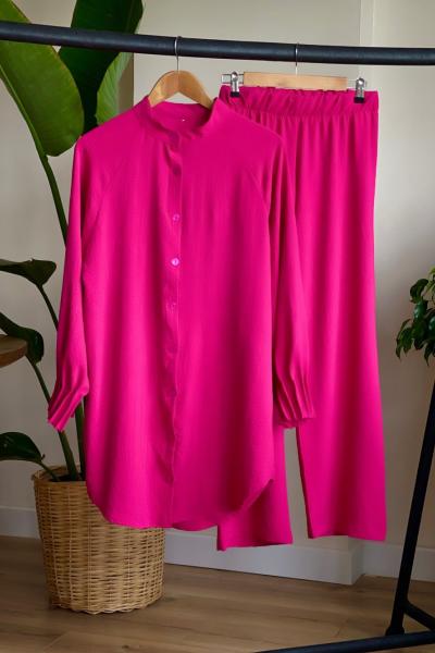 Kol büzgülü ayrobin takım fuşya  SLT3094