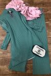 Kol Düğmeli Triko Takım Yeşil   TCN862