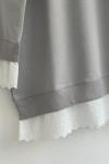 Kol etek ucu dantelli tunik gri LT30158