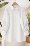 Kol fırfırlı Gömlek Tunik Beyaz BK9552