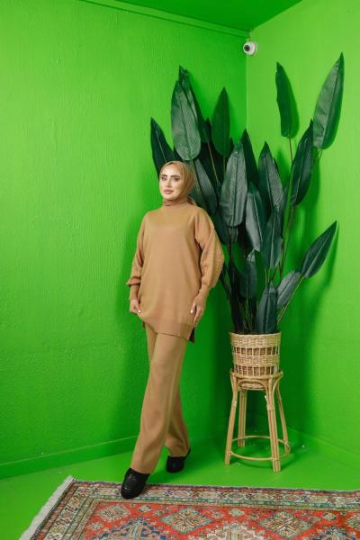 Kol incili Triko Takım Camel SLT30191