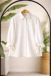 Kol kurdaleli Tunik Gömlek Beyaz NW6070