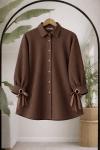 Kol kurdaleli Tunik Gömlek Kahverengi NW6070