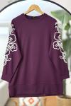 Kol Nakış İşlemeli Oyso Tunik Bordo NW6058