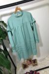 Kol Ön Fırfırlı Tunik Mintyeşili NFS628