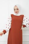 Kol puanlı Ayrobin Kumaş Elbise Tarçın TCN1118