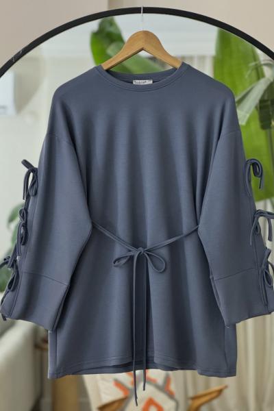 Kol üç biyeli Seyyar Kuşaklı Tunik Antrasit BK9523