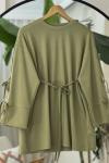 Kol üç biyeli Seyyar Kuşaklı Tunik Yeşil BK9523