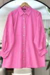 Kol ve ön Dantel detaylı Tunik Gömlek Pembe TCN40104