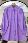 Kol ve ön Dantel detaylı Tunik Gömlek lila TCN40104