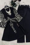 Kol zebra desen ikili takım Siyah UMS1273