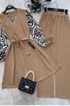 Kol zebra desen Ayrobin Kumaş Takım Camel  UMS1509