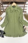 Kravatlı ayrobin kumaş tunik mint  FXR1548