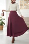 Kurvaze yandan bağlamalı Etek Bordo NW6065