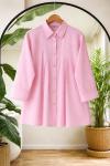 Kuşaklı Pileli  Tunik Pembe BK9549