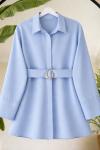 Kuşaklı metal aksesuarlı gömlek Bebemavi SL80107