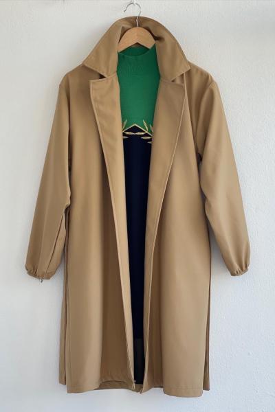 Kuşaklı çepli trenc camel SLT30156