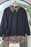 Leopar Detaylı Tunik siyah NEW6032