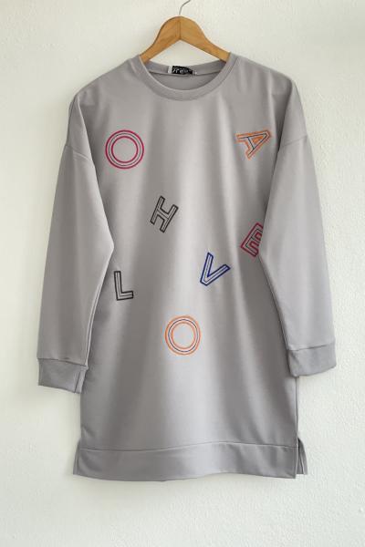 LOVE İki İplik tunik Gri ALR30171