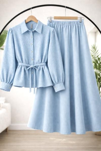 Nakış işleme gömlek Etek takım Bebemavi TB8087