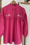 Nakış işlemeli tunik fuşya SLT1564