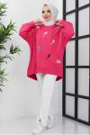 Nakış işlemeli tunik Fuşya  SLT3011