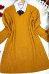 NFS444 KOL DÜĞMELİ TRİKO TUNİK SARI