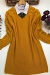 NFS474 OMUZ KOL BAĞCIKLI TRİKO TUNİK SARI