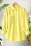 Omuz Kol Dantel İşlemeli Tunik Sarı TCN40172