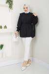 Omuz Kuşak Detaylı tunik Siyah NEW30311
